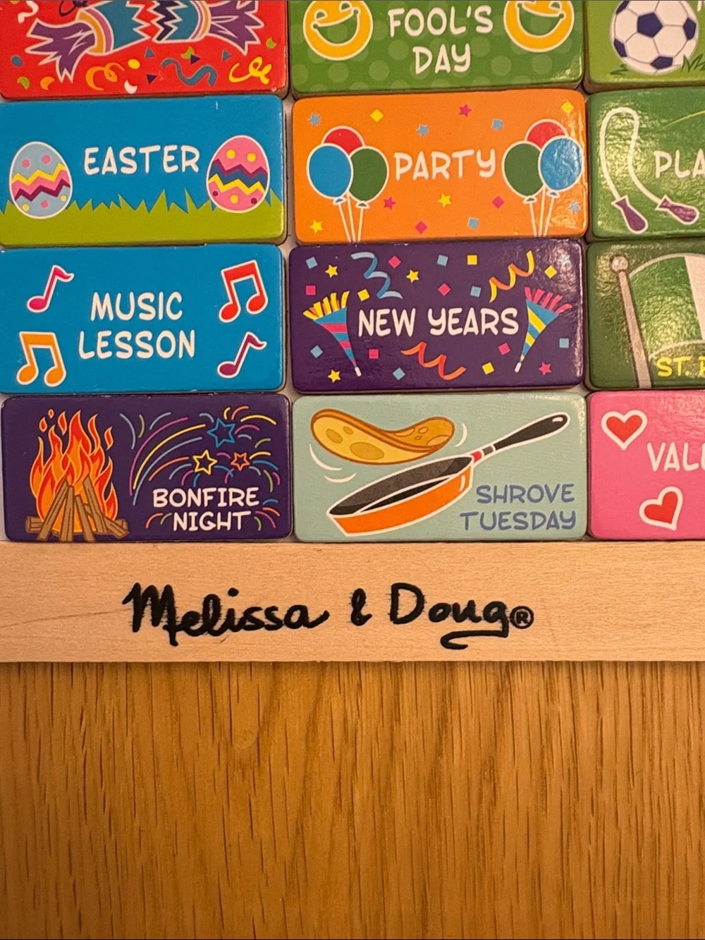 Melissa & Doug Wooden Daily Magnetic Calendar - 3 years plus